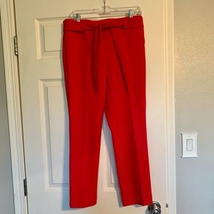 Like new Loft Marisa pants. Size 4. Beautiful red. Tie belt.